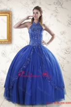 Luxurious Royal Blue Sweet 15 Dresses with Appliques and Beading for 2016XFNAO5837FOR