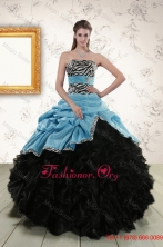 Luxurious Ruffles 2016 Quinceanera Dresses with Zebra and BeltXFNAO435FOR