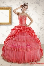 New Style Appliques Quinceanera Dresses in WatermelonXFNAO147FOR