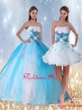 Pretty Multi Color Quinceanera Dress with Appliques and BeadinTXFD09030137TZFOR