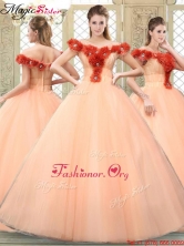 Pretty Off the Shoulder Quinceanera Dresses with Hand Made Flowers  YCQD060FOR