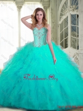 Pretty Sweetheart Aqua Blue Quinceanera Dresses with Beading and RufflesSJQDDT71002FOR
