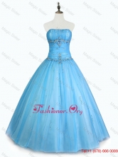Simple Strapless Beaded Quinceanera Dresses with Floor LengthSWQD048-1FOR