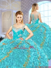 Summer Exclusive Beading and Ruffles Quinceanera Gowns in Multi Color SJQDDT151002FOR