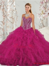 Unique Sweetheart Beading and Ruffles Dresses for Quince for 2015QDDTA4001-1FOR