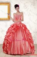 2015 Beautiful Sweetheart Beading Quinceanera Dresses in Watermelon XFNAO265FOR