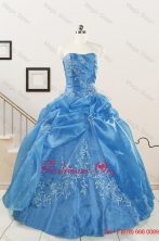 Classical Baby Blue Quinceanera Dresses with Embroidery for 2015 FNAO5773FOR