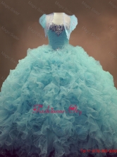 Discount Beaded and Ruffles Quinceanera Gowns in Light Blue SWQD053FOR