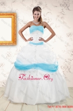 Elegant White and Baby Blue Ball Gown Quinceanera Dress for 2015 XFNAO001FOR