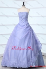Lavender Strapless Appliques Decorate Quinceanera Dress for Sweet 16FFQD0112FOR