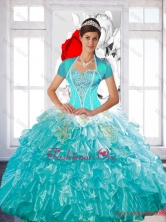Luxurious Beaded Quinceanera Dress with Ruffled Layers and Appliques SJQDDT49002FOR