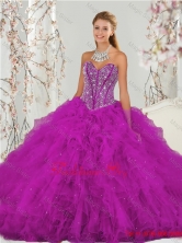 Luxurious Sweetheart Ball Gown Beading and Ruffles Sweet 16 Dresses QDDTA4001-2FOR