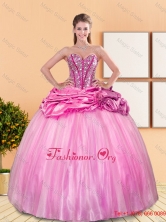 Modest Beading and Pick Ups Sweetheart Quinceanera Dresses for 2015 Spring QDDTA10002-2FOR