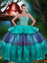 Modest Sweetheart Beaded Quinceanera Dresses with Ruching for 2015 QDDTA82002FOR