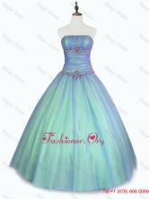 Perfect Beaded Floor Length Sweet 16 Dresses with Strapless SWQD048-2FOR