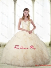 Sturning Champagne Sweetheart Quinceanera Dresses with Beading SJQDDT66002FOR