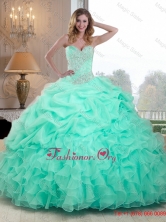 Summer Pretty Beaded and Ruffles Quinceanera Dresses in Apple Green QDDTC50002FOR