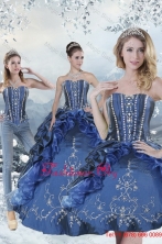 Wonderful Blue Sweet 15 Dresses with Embroidery and Beading for 2015 XFNAOA62TZA1FOR