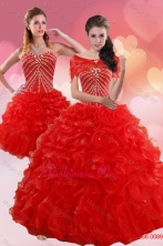 2015 Brand New Detachable Quinceanera Dresses With Beading and Ruffles XFNAO092TZFOR