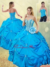 2015 Fall Elegant Sweetheart Detachable Quinceanera Dresses with Beading and Pick Ups SJQDDT185002FOR