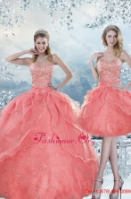2015 New Style Beading Detachable Quinceanera Dresses in Watermelon XFNAOA27TZFOR