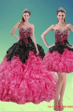 2015 New Style Beading and Ruffles Detachable Quinceanera Dresses in Multi Color XFNAOA16TZFOR