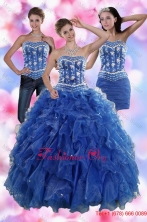 2015 Sophisticated Ruffles and Beading Detachable Quinceanera Dresses in Royal Blue FNAO881TZA1FOR