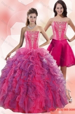 2015 Spring Multi Color Detachable Quinceanera Dresses with Appliques XFNAO060TZFOR