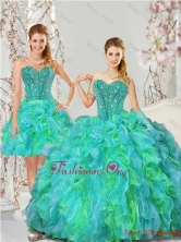 2015 Summer Beautiful Detachable Quinceanera Dresses with Beading and Ruffles QDDTA2001-8FOR