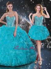 2016 Hot Sale Detachable Sweetheart Sweet 16 Dresses with Beading and Ruffles QDDTA109001FOR