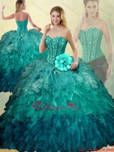 2016 Spring Luxurious Sweetheart Detachable Quinceanera Dresses with Beading SJQDDT198002FOR  