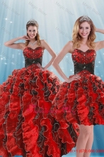 Beautiful Multi Color Beading and Ruffles Detachable QuinceaneraDresses for 2015 XFNAOA32TZFOR