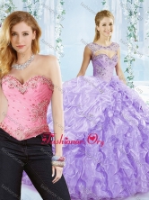 Big Puffy Bubble and Beaded Lavender Detachable Sweet 16 Dress in Organza SJQDDT549002AFOR