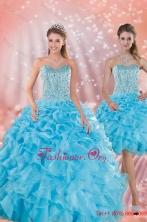 Brand New Baby Blue Detachable Quinceanera Dresses with Beading and Ruffles XFNAO5844TZFOR