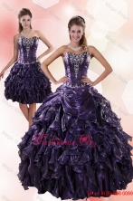 Classic Sweetheart Ruffled 2015 Detachable Quinceanera Dresses with Embroidery XFNAO020TZFOR