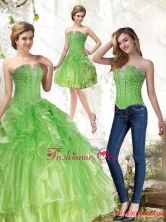 Detachable Lime Green Detachable Quinceanera Dresses with Beading and Ruffles SJQDDT36001FOR