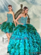 Detachable Multi Color Detachable Quinceanera Dresses with Beading and Ruffles QDDTA3001-2FOR