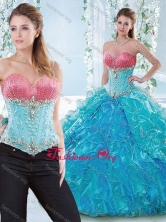 Exclusive Beaded Bodice and Ruffled Detachable Sweet 16 Dress in Organza SJQDDT542002AFOR