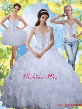 Fashionable 2015 Beading and Ruffles White Detachable Quinceanera Dresses SJQDDT16001-1FOR