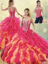 Gorgeous Multi Color Detachable Quinceanera Dresses with Beading and Ruffles SJQDDT195002FOR