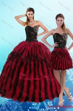 Luxurious Multi Color Sweetheart Detachable Quinceanera Dresses with Beading and Ruffles XFNAO787TZFOR