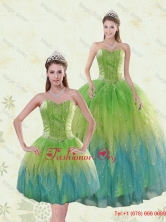 Luxurious Multi-color Detachable Quinceanera Dresses with Appliques and Ruffles XFNAO5786TZFOR