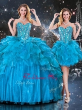 New Arrivals Detachable Sweetheart Sweet 16 Dresses with Beading in BlueQDDTA111001FOR