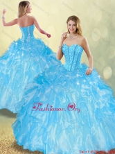 Perfect Ball Gown Detachable Quinceanera Dresses with Beading and Ruffles SJQDDT199002FOR