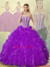 Popular Beading Purple Detachable Quinceanera Gowns with Sweetheart SJQDDT186002-7FOR