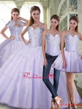 Romantic Ball Gown Sweetheart Lavender Detachable Quinceanera Dresses with Beading SJQDDT73001FOR