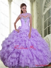 Romantic Beading and Ruffles Sweetheart Detachable Quinceanera Gown for 2015 SJQDDT9001FOR