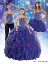 The Super Hot Beading and Ruffles Detachable  Quinceanera Dresses in Royal Bule XFNAO7751TZA1FOR