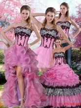 Zebra Printed Multi Color Detachable Quinceanera Dress with Pick Ups and Appliques QDZY028TZA2FOR