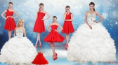2015 Ruffles and Beading White Sweet 16 Dresses and Red Short Dama Dresses and Ruffles White Little Girl Dress XFNAO003ZHTZ001FOR